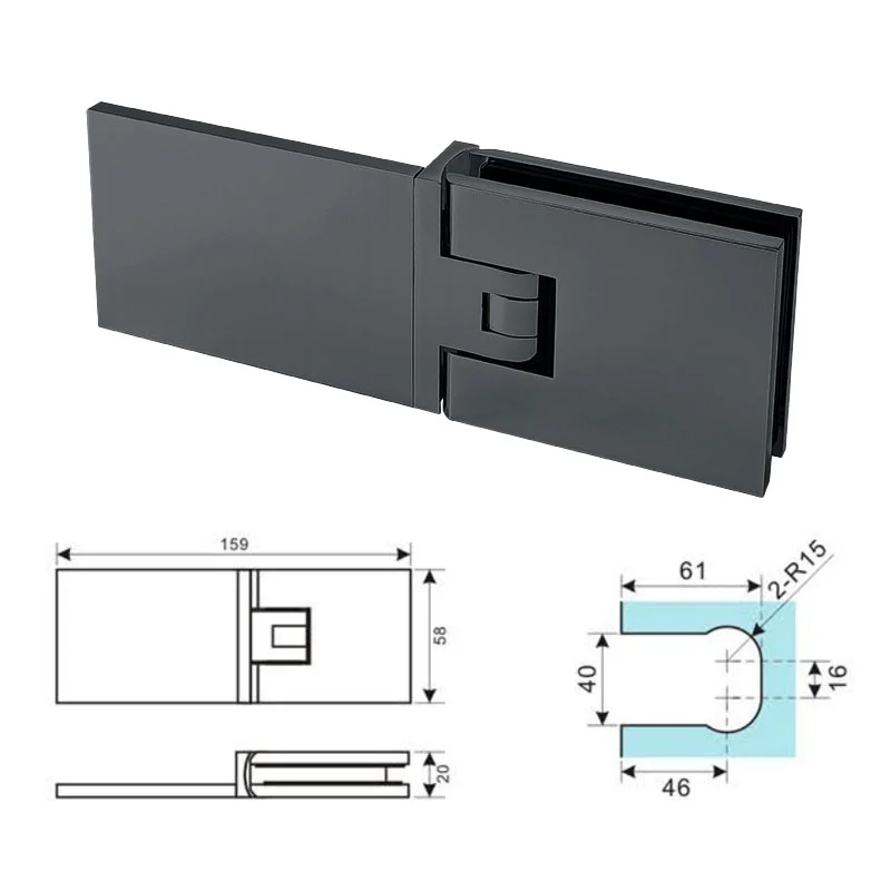 Glass To Wall Spring Hinge In A 180-Degree Rotation