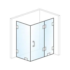 Neo-angle shower enclosure in a modern bathroom