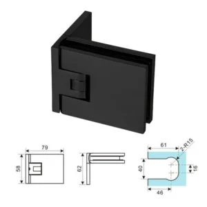 Brass Offset Hinge For Glass Shower Door At 90 Degrees
