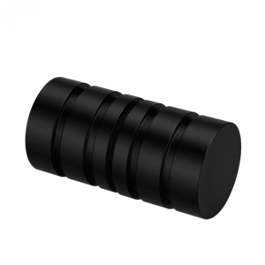 Compact brass back-to-back glass shower door knobs SGH-K14J. Size Φ27 × 30mm, fits 6–12mm glass. Available in Chrome, Gold, and Brushed Nickel finishes.