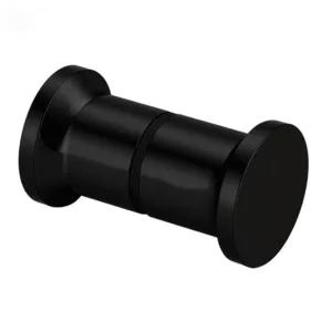 Back-to-back brass glass shower door knobs, size Φ30 × 25mm. Fits 6–12mm glass, available in Chrome, Polished Gold, and Brushed Nickel finishes.