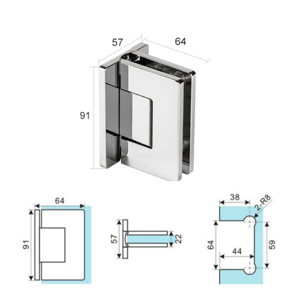 Gh201C 3 Buy Shower Door Hardware In Bulk | Sgh Shower Hinges