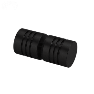 SGH-K14K modern brass glass shower door knobs. Back-to-back design, Φ30 × 30mm, fits 6–12mm glass. Available in Chrome, Gold, and Brushed Nickel finishes.