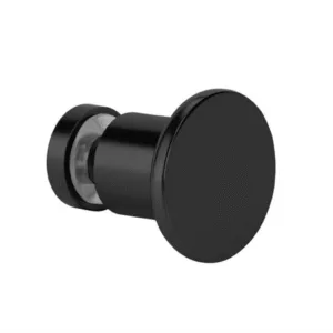 SGH-K11K round brass glass shower door knob. Compact design, Φ30 × 22 × Φ19 mm, fits 6–12mm glass. Available in Chrome, Gold, and Brushed Nickel finishes.