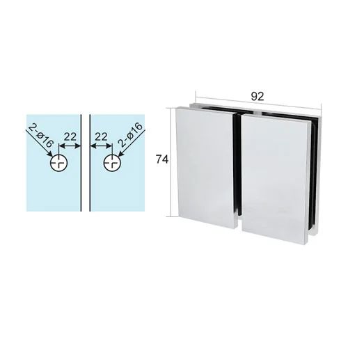 Glass to Glass Clamps with Cover 180 Degree SGH-1004 - Image 3