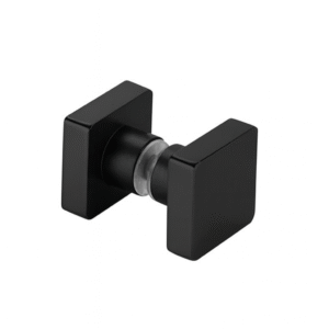 Square Brass Glass Shower Door Knob – Back-to-Back – SGH-K15B Matte Black