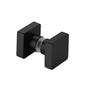 Square Brass Glass Shower Door Knob – Back-to-Back – SGH-K15B Matte Black