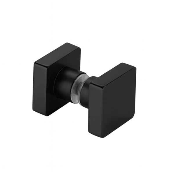 Square Brass Glass Shower Door Knob – Back-To-Back – Sgh-K15B Matte Black
