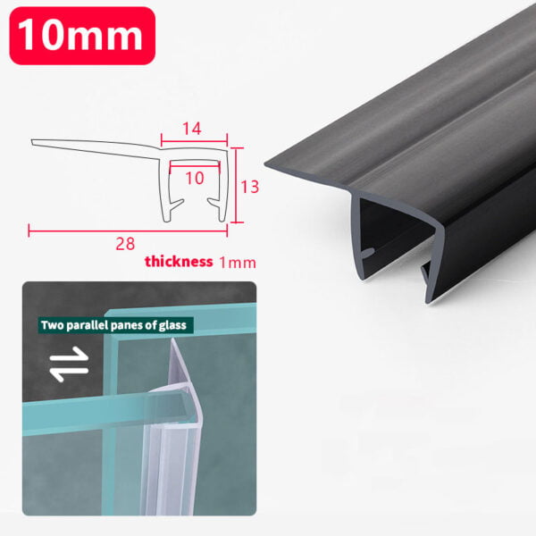 F Jamb Seal For Glass Black 10Mm Buy Shower Door Hardware In Bulk | Sgh Shower Hinges