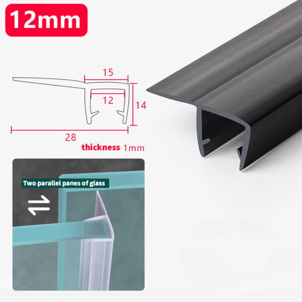 F Jamb Seal For Glass Black 12Mm Buy Shower Door Hardware In Bulk | Sgh Shower Hinges