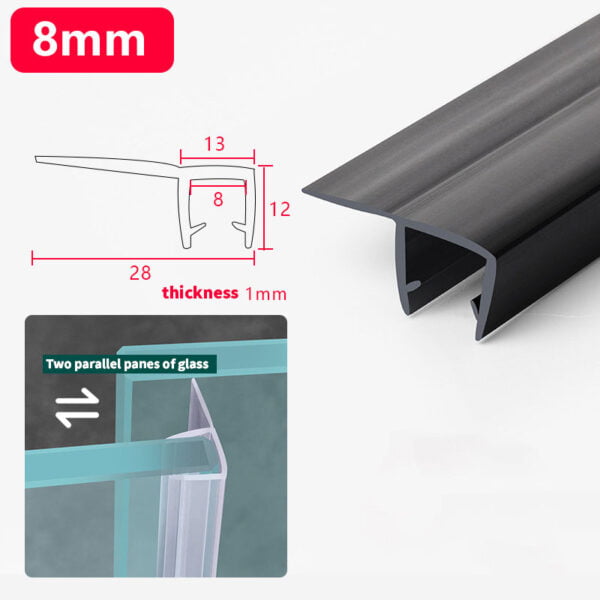 F Jamb Seal For Glass Black 8Mm Buy Shower Door Hardware In Bulk | Sgh Shower Hinges