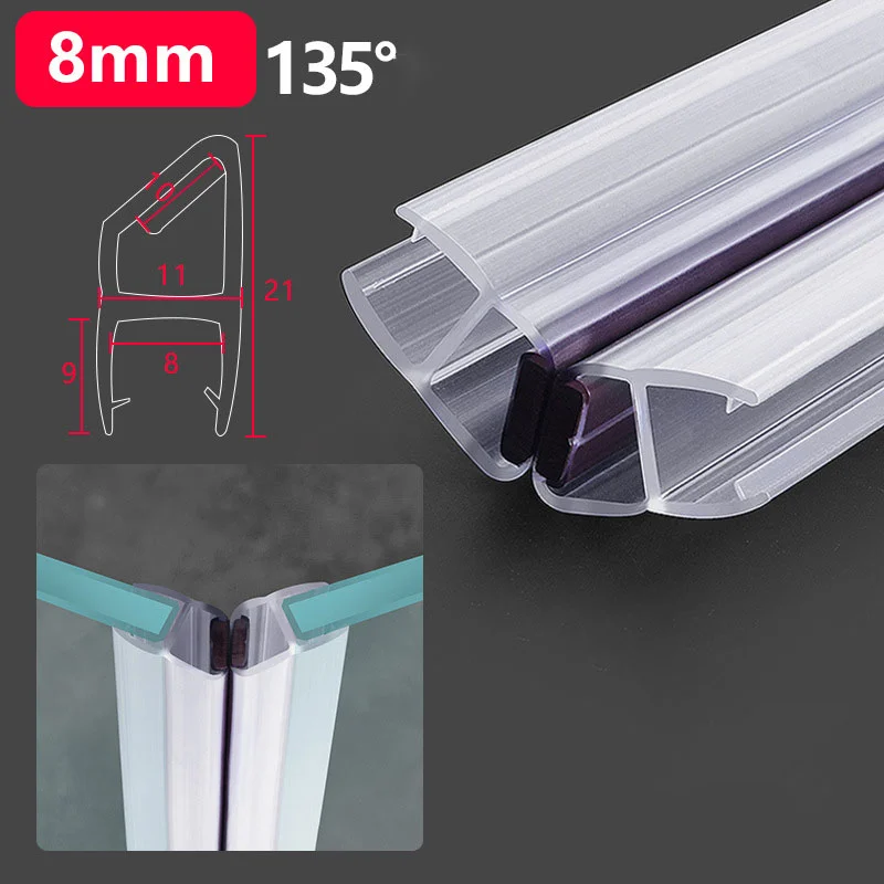 White Magnetic Pvc Shower Door Seals Pair For Vertical Doors