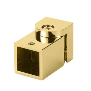Square shower support bar with adjustable gold wall mount bracket