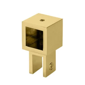 Square shower support bar slide bracket in matte black for glass panels