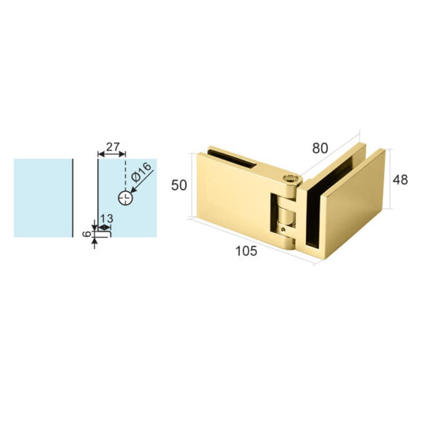 Sgh 1204L Gold Buy Shower Door Hardware In Bulk | Sgh Shower Hinges