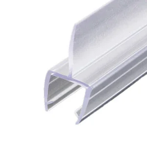 Single fin white shower door bottom seal