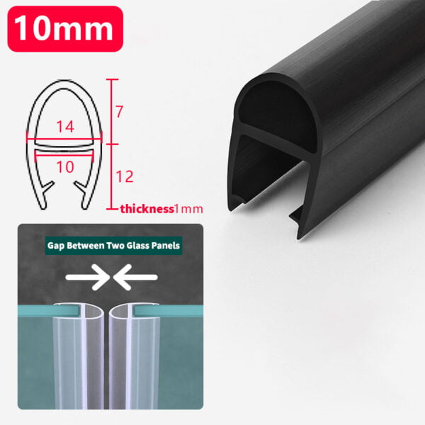 Translucent U Shower Door Seal Black 10Mm Buy Shower Door Hardware In Bulk | Sgh Shower Hinges