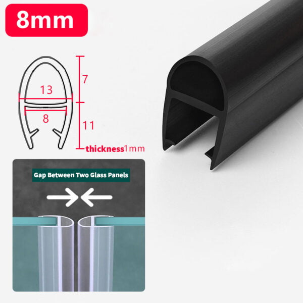 Translucent U Shower Door Seal Black 8Mm Buy Shower Door Hardware In Bulk | Sgh Shower Hinges
