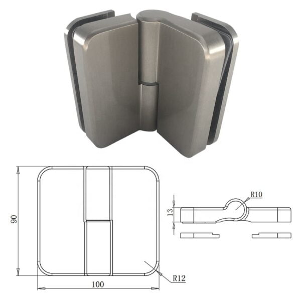 Messing 90 Grad Glas zu Glas Dusche Türscharnier Pk9053L 07 One-Stop-Lösung für qualitativ hochwertige Dusche Tür Hardware und Zubehör