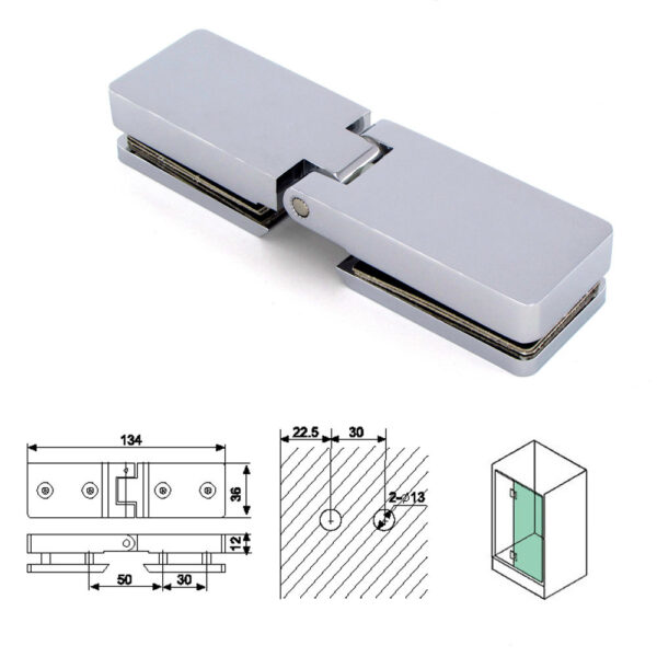 Bisagra pivotante plana de 180 grados de latón para puertas de ducha P603H 06 Solución integral para herrajes y accesorios de alta calidad para puertas de ducha