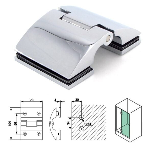 Heavy Duty Brass Arched Glass To Glass Shower Door Hinge P402A 06 One-Stop Solution For High-Quality Shower Door Hardware And Accessories