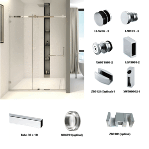 YM3001 Frameless Sliding Barn Door Hardware for Glass